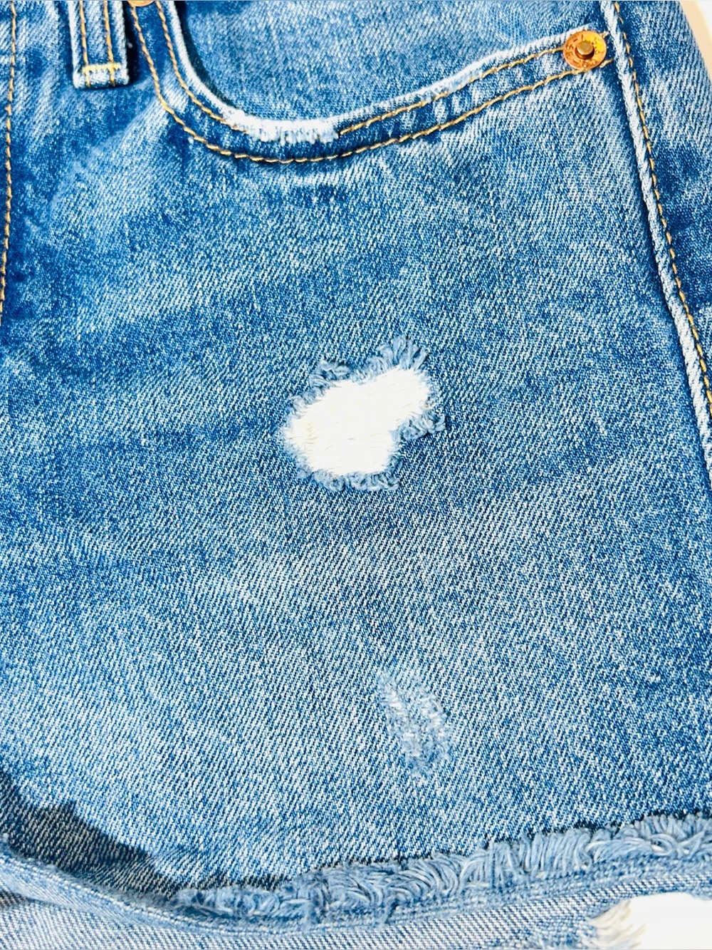 Levi's Classic High Rise buttonfly jean shorts distressed women size 24 - Picture 8 of 8